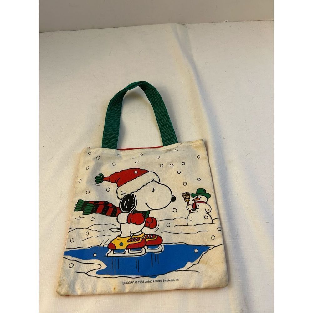 Snoopy mini tote 1958 USA vintage minor discoloration 9x9"